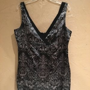 Black and Silver Silk Dress